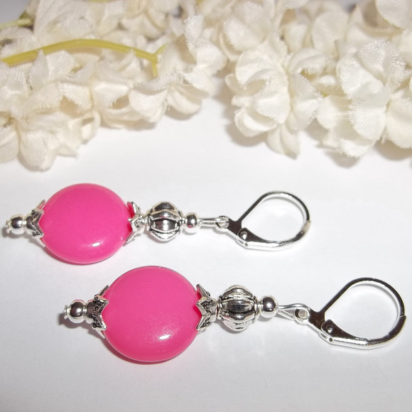 Hot Pink Earrings Handmade Colorful Set NWT 5033 - Picture 4 of 10